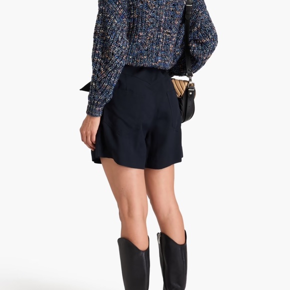 Isabel Marant Etoile Siflink Belted Lyocell-blend Shorts In Blue - Picture 2 of 5